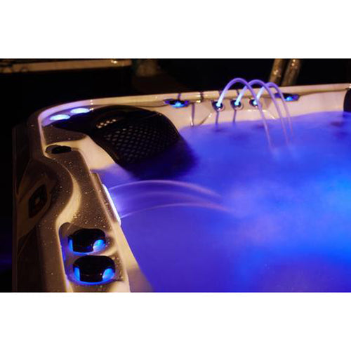 Canadian Spa Company_KH-10018_Alberta_Square_7-Person_57 -Jet Hot Tub_Blackout Insulation_UV Light Water Care_Lounger