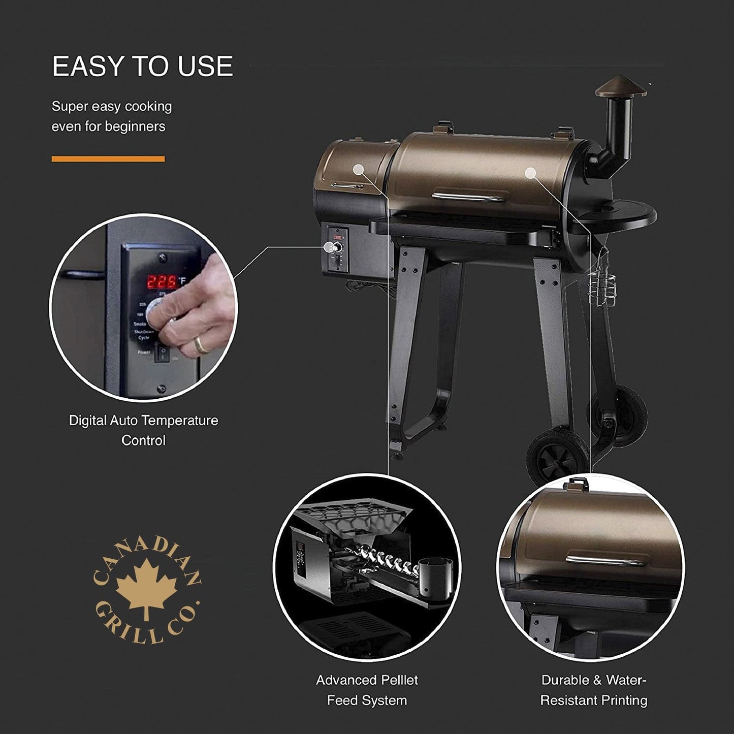 Canadian Spa Company_KG-10001_Beaver Electric Wood Pellet Grill + Smoker Barbecue_Hot Tubs