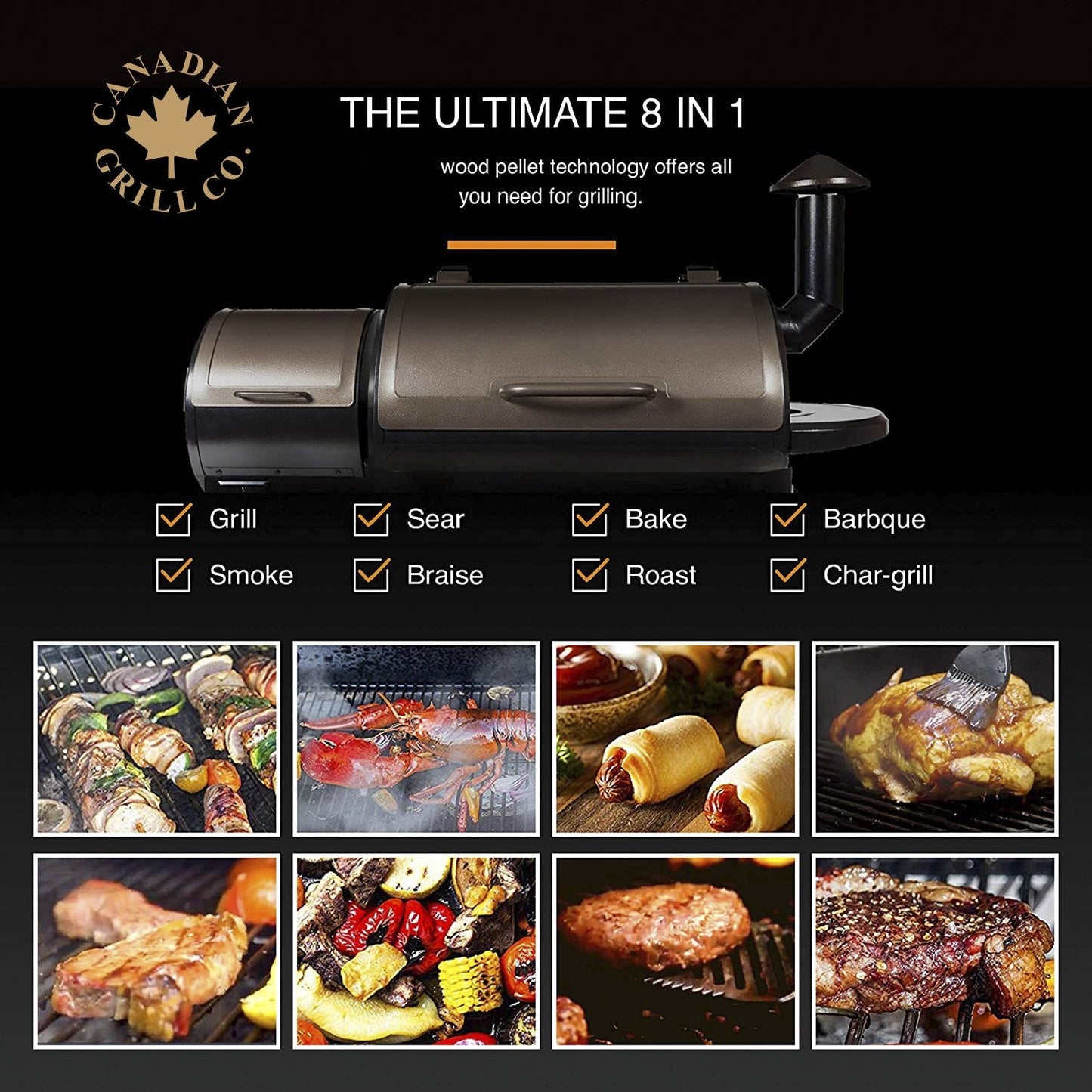 Canadian Spa Company_KG-10001_Beaver Electric Wood Pellet Grill + Smoker Barbecue_Hot Tubs