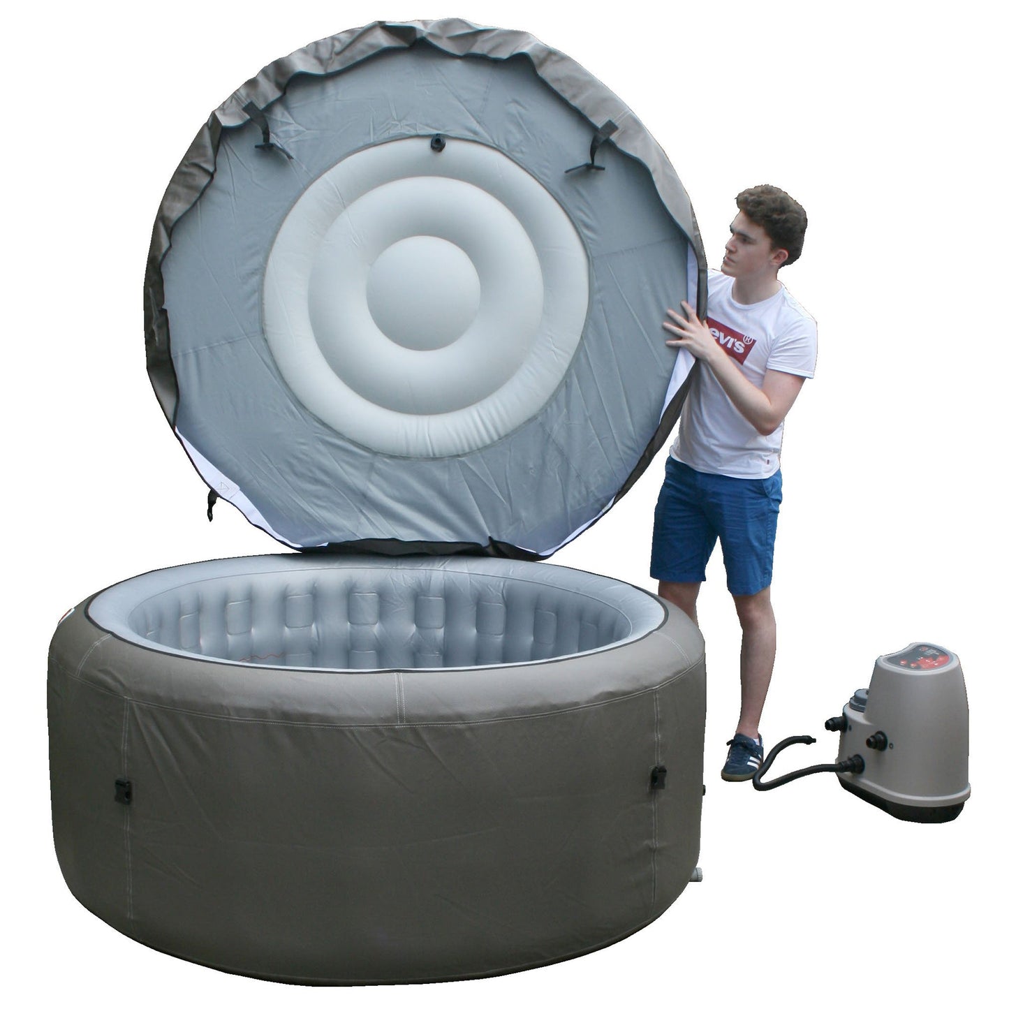 2024 Grand Rapids Inflatable 110-Jet - 3 Speed - 4-Person Hot Tub with LED Light