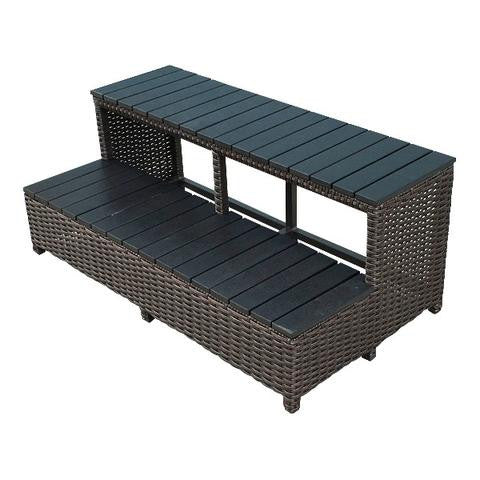 Canadian Spa Company_Straight Step _Square Surround Furniture_Hot Tubs
