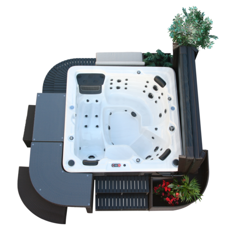 Canadian Spa Company_Straight Step _Square Surround Furniture_Hot Tubs