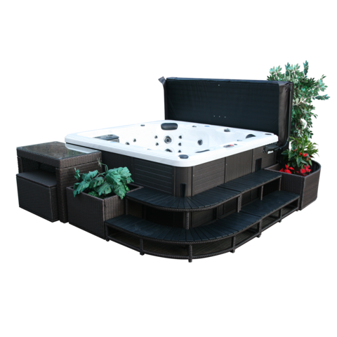Canadian Spa Company_KF-10027_Straight Planter_Square Surround Furniture_Hot Tubs