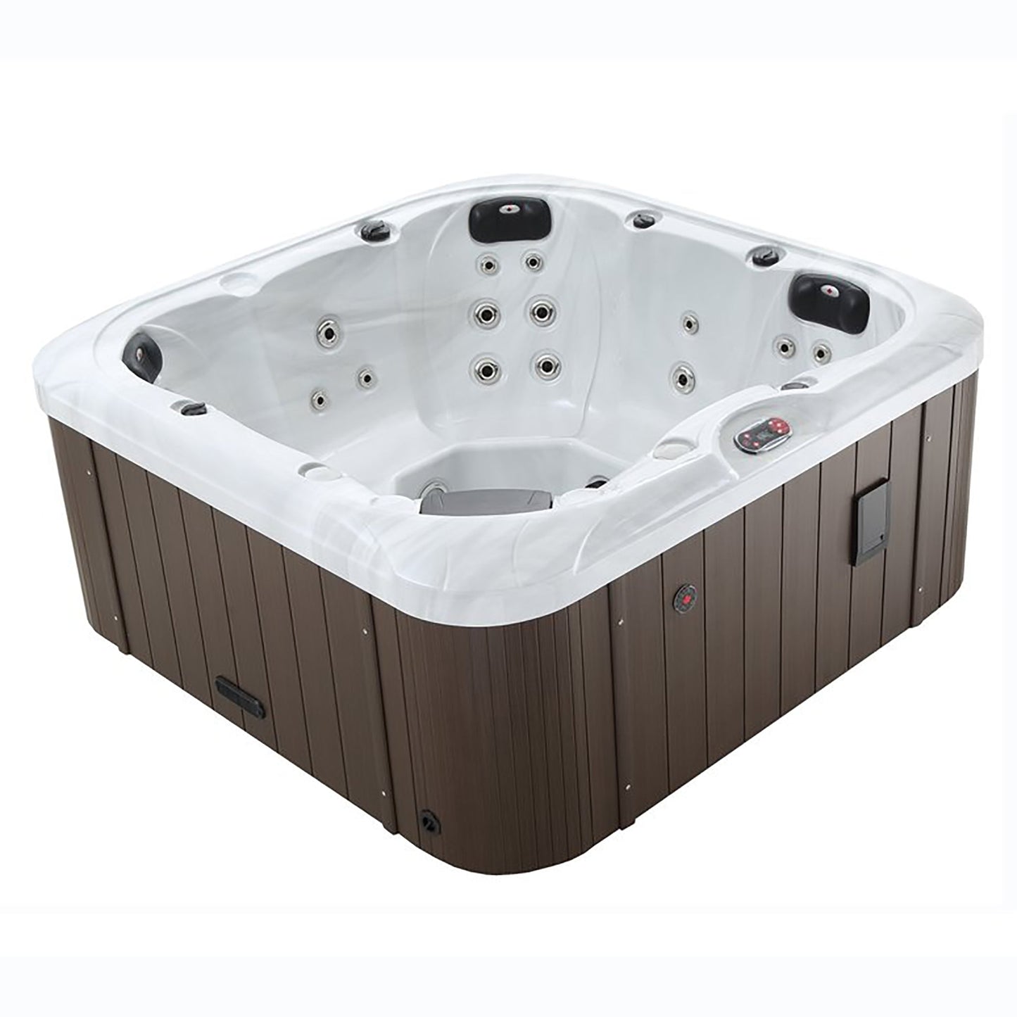 Canadian Spa Company_KH-10077_Cambridge_Square_6-Person_34 -Jet Hot Tub_Blackout Insulation_UV Light Water Care_Lounger