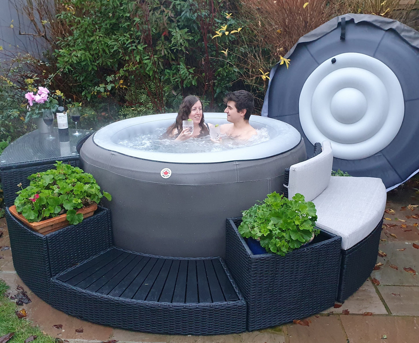 2024 Grand Rapids Inflatable 110-Jet - 3 Speed - 4-Person Hot Tub with LED Light