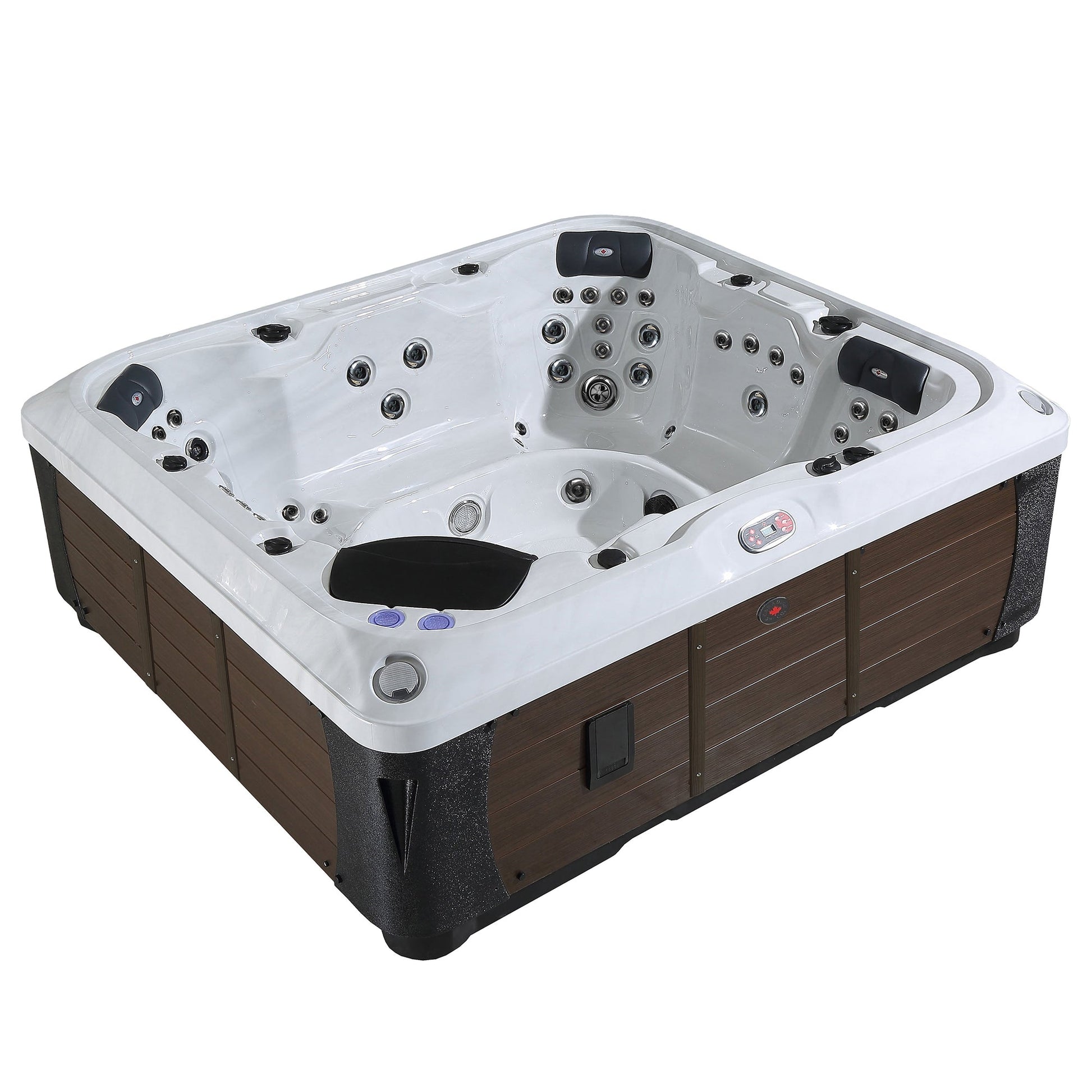 Canadian Spa Company_KH-10018_Alberta_Square_7-Person_57 -Jet Hot Tub_Blackout Insulation_UV Light Water Care_Lounger