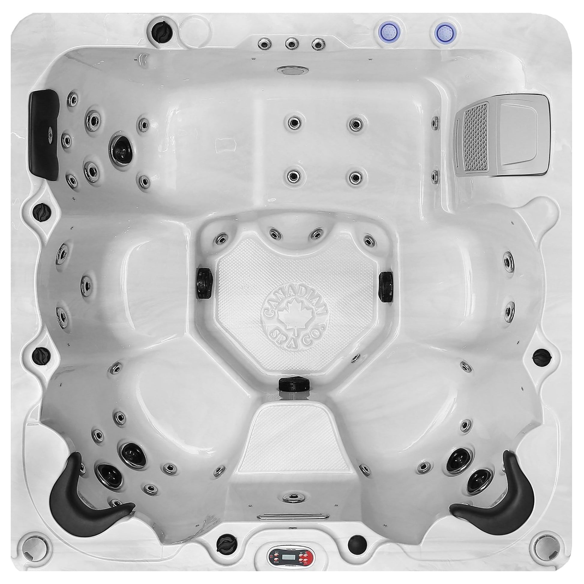 Canadian Spa Company_KH-10130_Erie_Square_6-Person_46 -Jet Hot Tub_Blackout Insulation_UV Light Water Care_Lounger