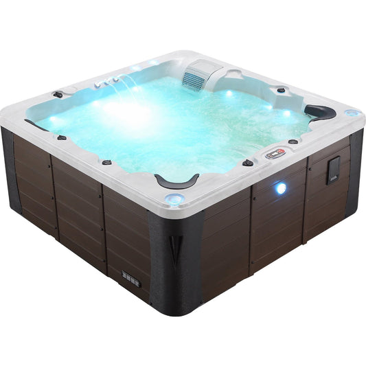 Canadian Spa Company_KH-10130_Erie_Square_6-Person_46 -Jet Hot Tub_Blackout Insulation_UV Light Water Care_Lounger