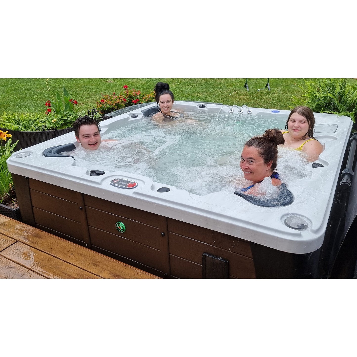 Canadian Spa Company_KH-10130_Erie_Square_6-Person_46 -Jet Hot Tub_Blackout Insulation_UV Light Water Care_Lounger