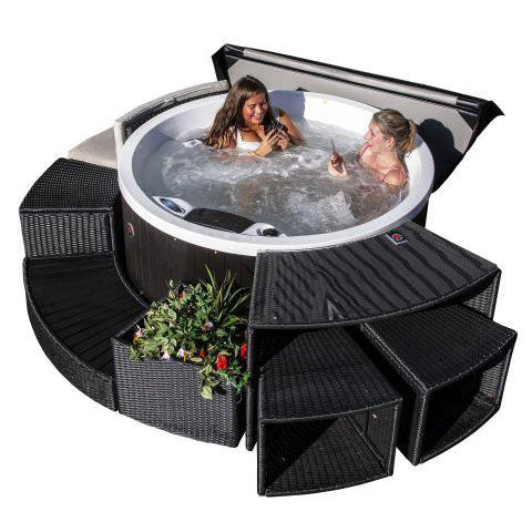 Canadian Spa Company_KH-10078_Okanagan_Round_Plug_&_Play_4-Person_10-Jet Hot Tub_Blackout Insulation_UV Light Water Care_Patio_Spas