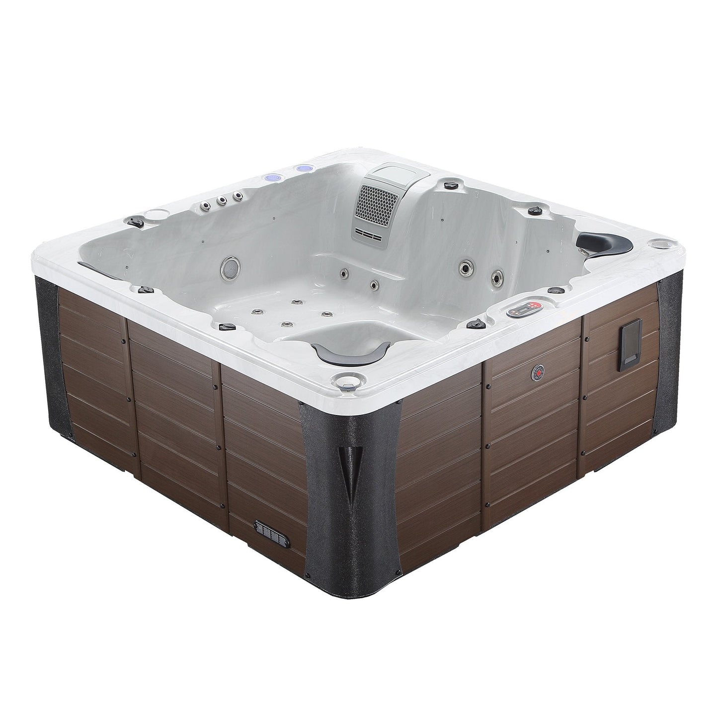 Canadian Spa Company_KH-10130_Erie_Square_6-Person_46 -Jet Hot Tub_Blackout Insulation_UV Light Water Care_Lounger