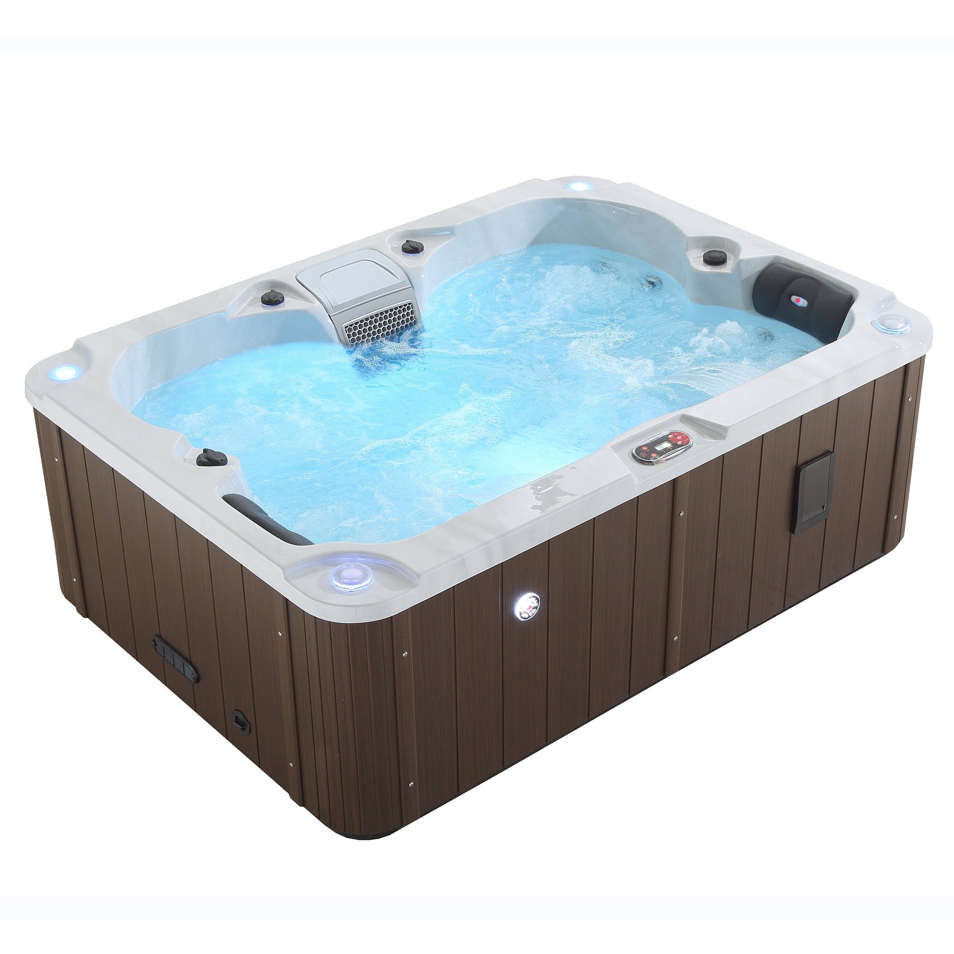 Canadian Spa Company_KH-10041_Kelowna_Rectangular_Plug_&_Play_4-Person_2 Lounge_2 Seat_21-Jet Hot Tub_Blackout Insulation_UV Light Water Care