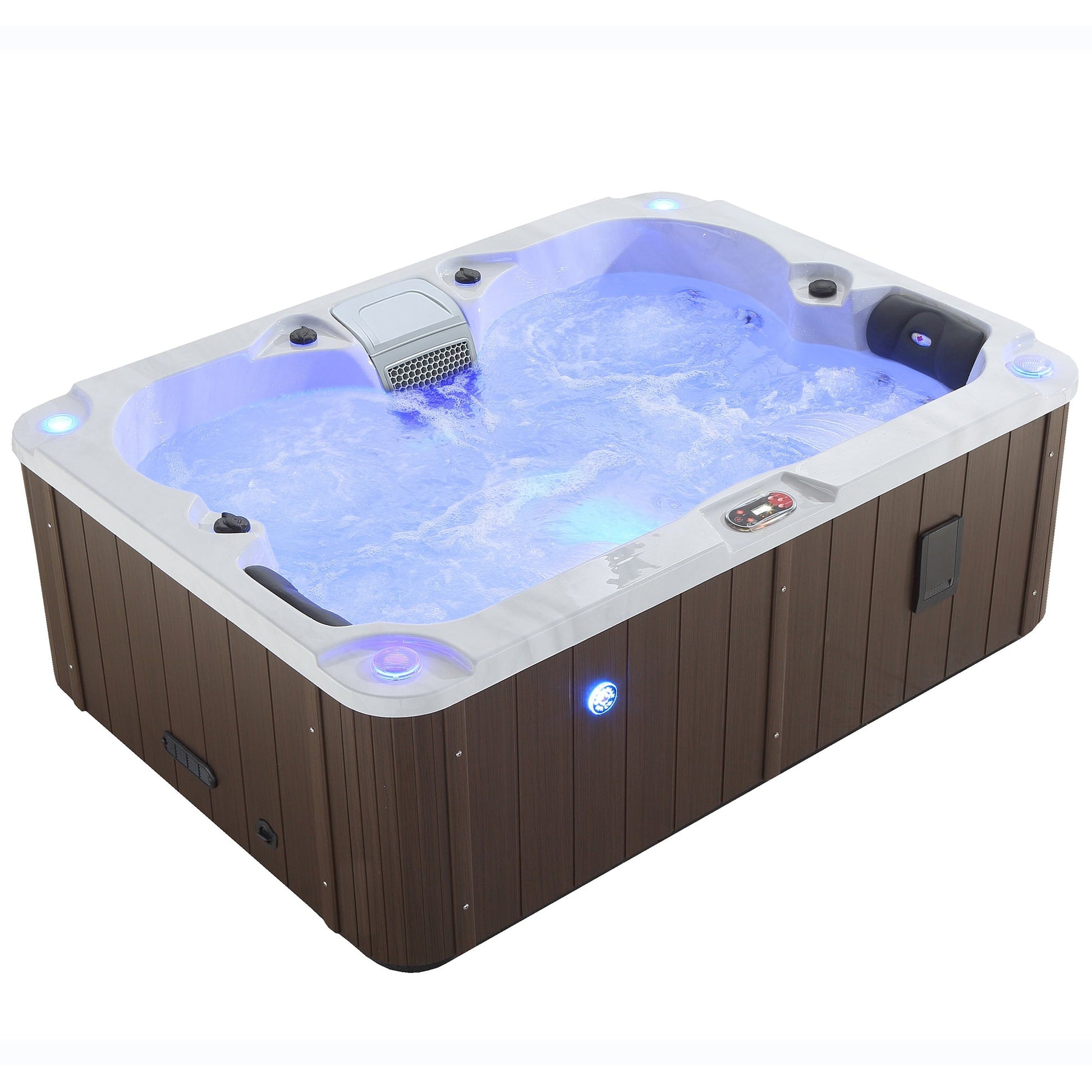 Canadian Spa Company_KH-10041_Kelowna_Rectangular_Plug_&_Play_4-Person_2 Lounge_2 Seat_21-Jet Hot Tub_Blackout Insulation_UV Light Water Care