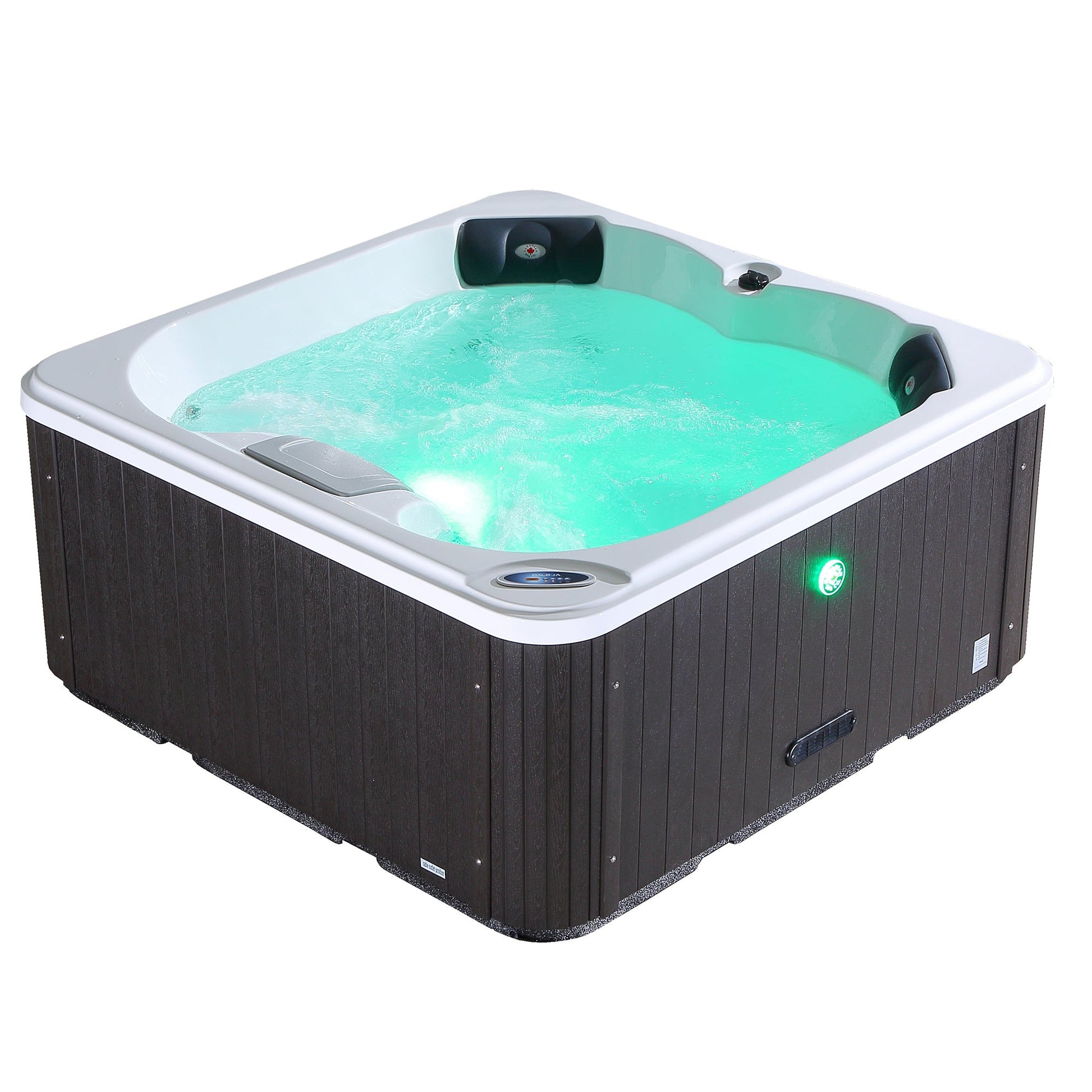 Canadian Spa Company_KH-10079_Saskatoon_Square_Plug_&_Play_4-Person_12-Jet Hot Tub_Blackout Insulation_UV Light Water Care_Patio Spas