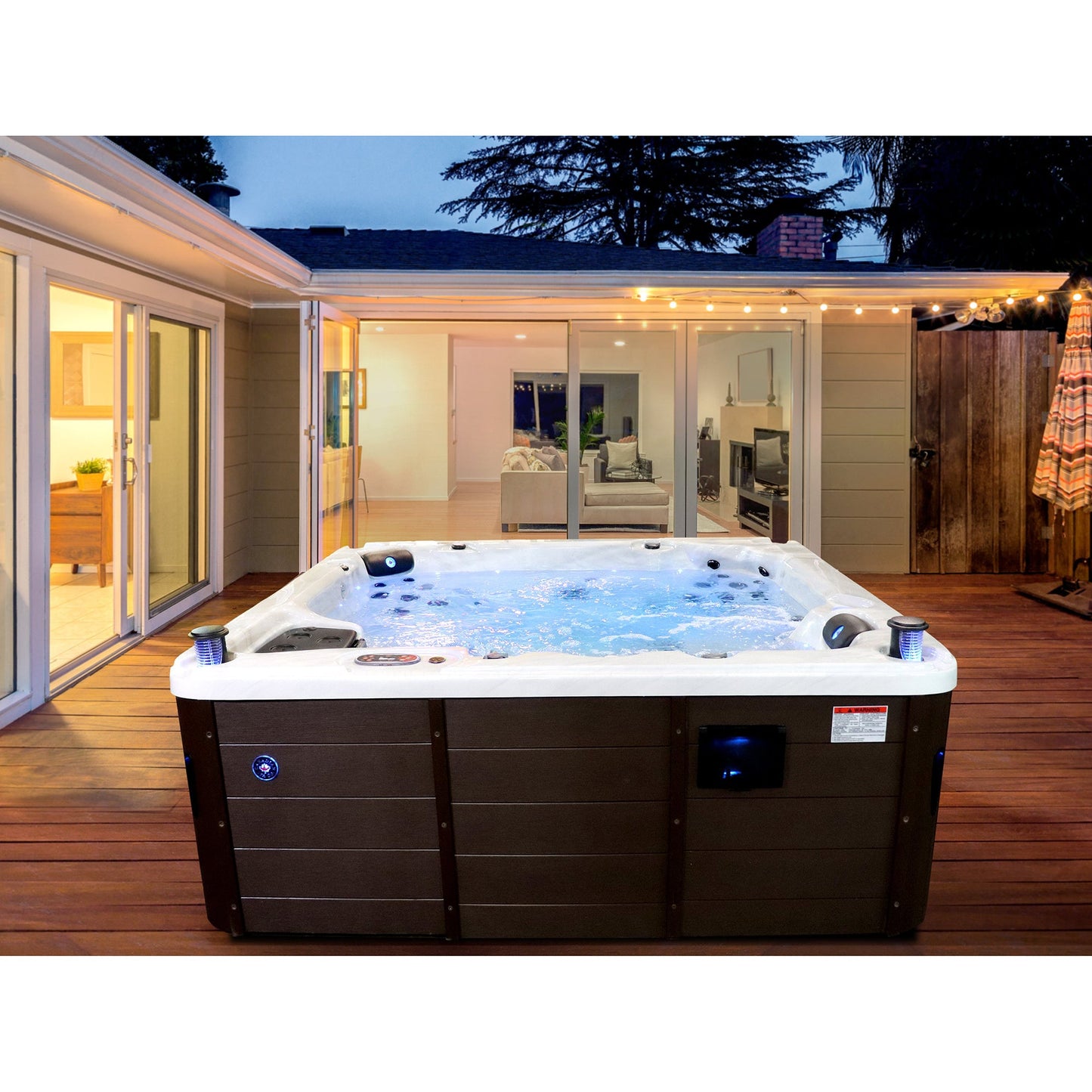 Canadian Spa Company_KH-10030_Thunder Bay_Square_6-Person_44 -Jet Hot Tub_Blackout Insulation_UV Light Water Care_Lounger