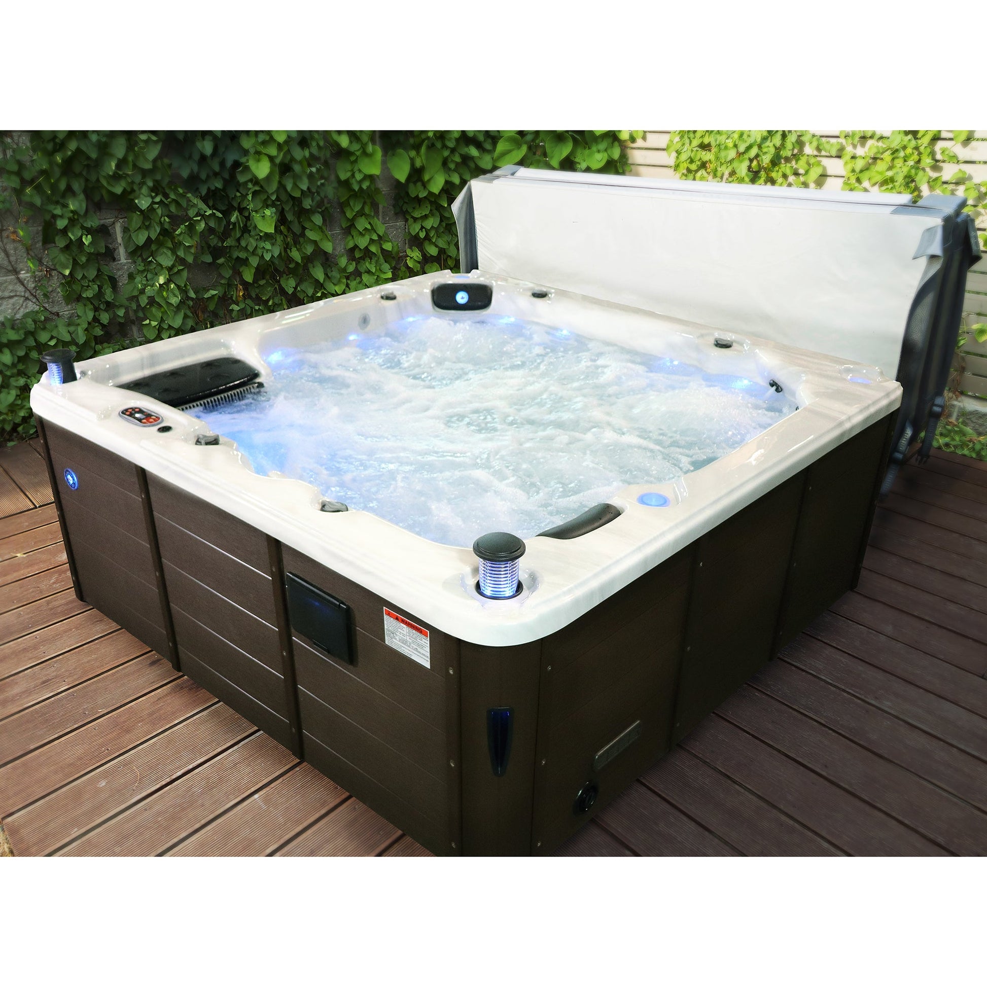 Canadian Spa Company_KH-10030_Thunder Bay_Square_6-Person_44 -Jet Hot Tub_Blackout Insulation_UV Light Water Care_Lounger