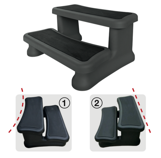 Canadian Spa Company_Universal Black Steps_Fits rounded and square spas_Hot Tubs