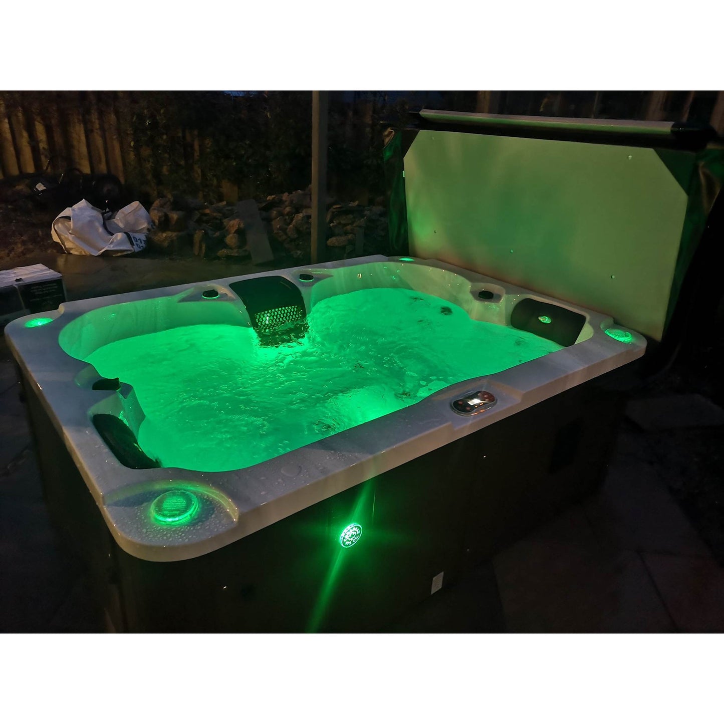 Canadian Spa Company_KH-10041_Kelowna_Rectangular_Plug_&_Play_4-Person_2 Lounge_2 Seat_21-Jet Hot Tub_Blackout Insulation_UV Light Water Care